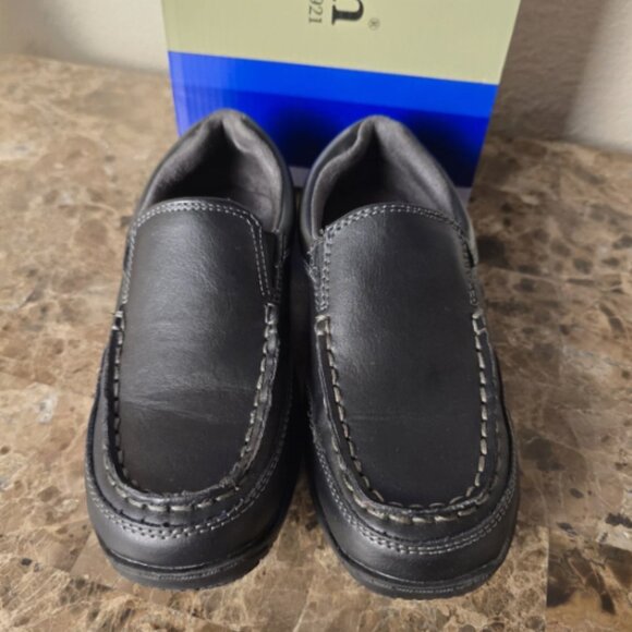 Boys' Freeman Little Kid Black Loafers Dress Shoes Party School Shoes Size 1 - Picture 4 of 16